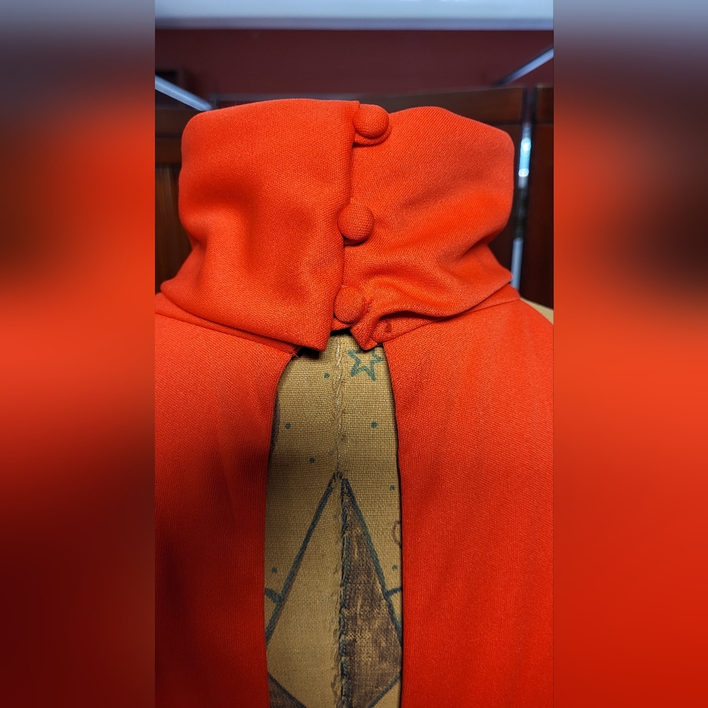 Women's Shawn Orginals Vintage Firey Orange Red Turtle Halter Maxi Dress Size 10 - Picture 9 of 15